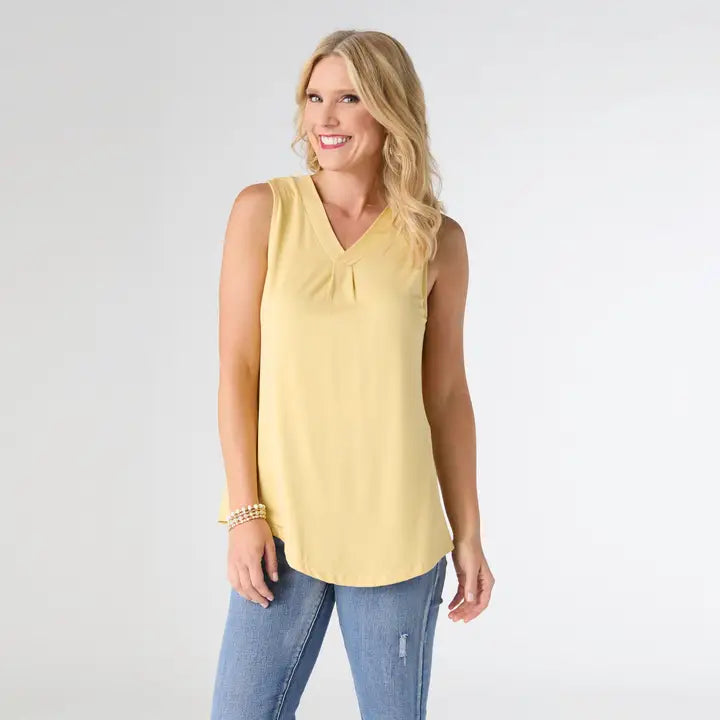 Erin Pleat Back V-Neck Tank