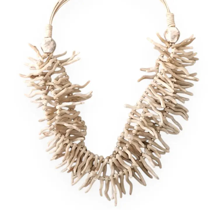 White Coral Branch Necklace