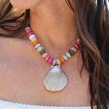 Brea Stone Beaded Shell Necklace
