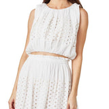 Crop Eyelet Maxi Skirt & Top Set