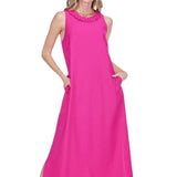 Zig Zag Trim Column Dress
