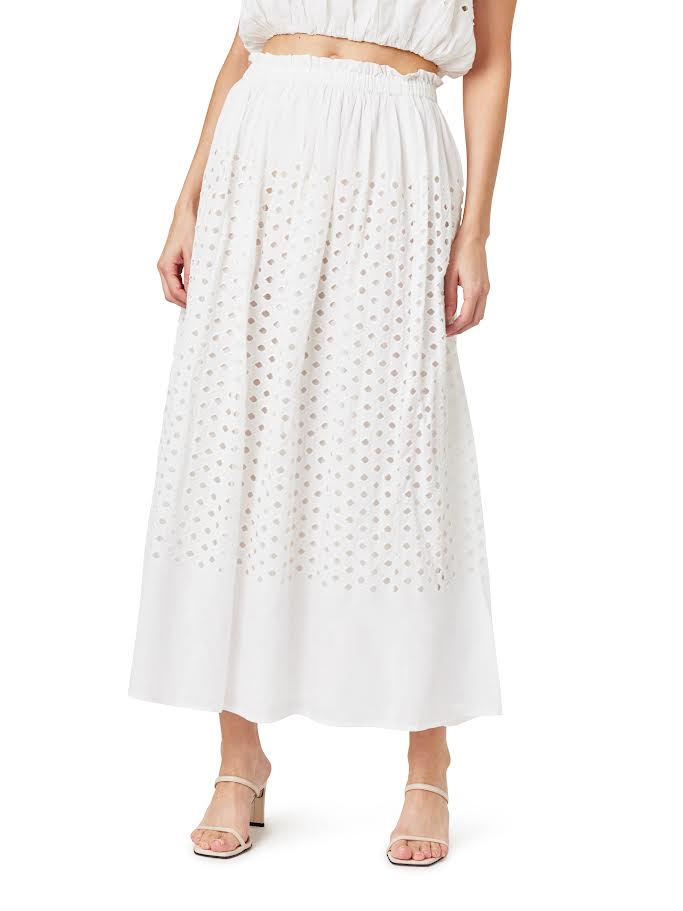 Crop Eyelet Maxi Skirt & Top Set
