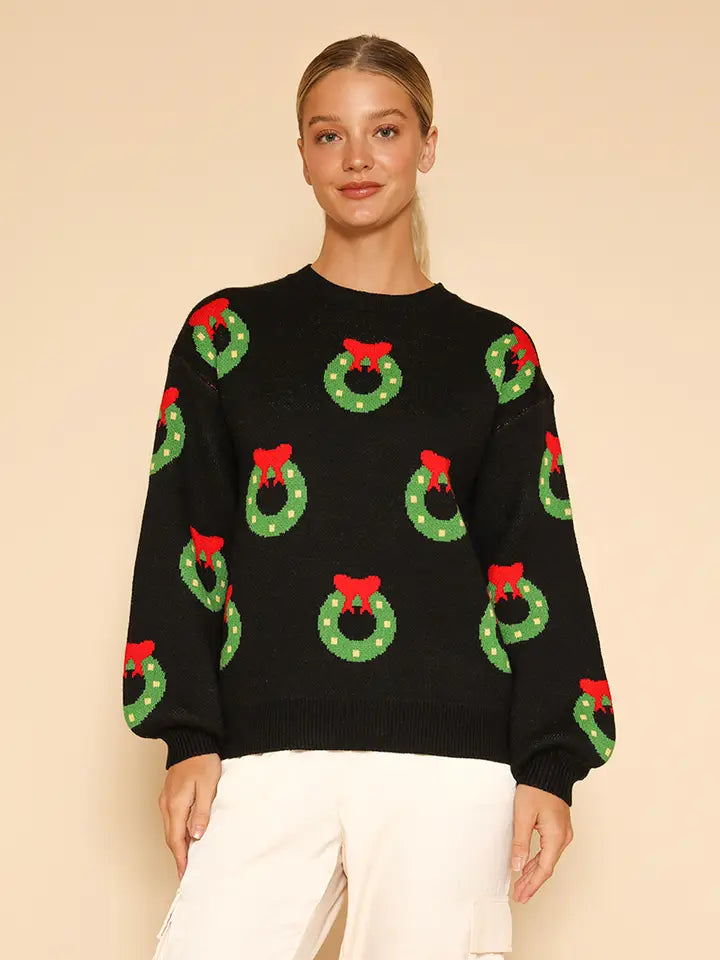 All Over Wreath Sweater