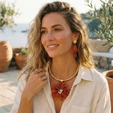 Red Coral Flower Collar