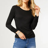 Scrunch Sleeve Crew Neck Tee