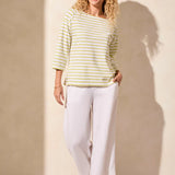 Stripe Jersey Boat Neck Top
