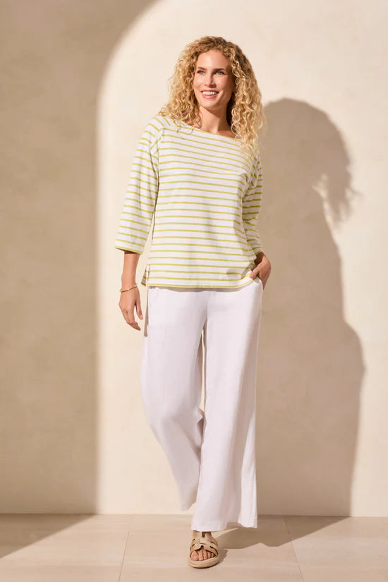 Stripe Jersey Boat Neck Top