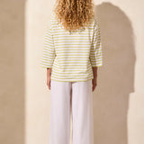 Stripe Jersey Boat Neck Top