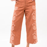 Eyelet Embroidered Ankle Pant