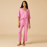Dream Relaxed V-Neck with Capri Lounge Set