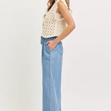 Tencel Pull On Wide Leg Pants