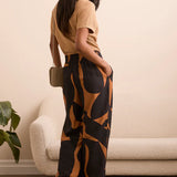 Flowy Abstract Flare Leg Pants