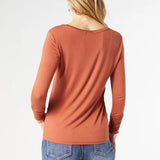 Scrunch Sleeve Crew Neck Tee