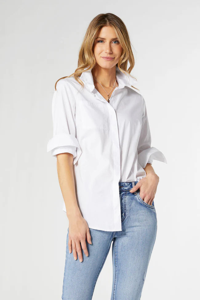 Meredith Boyfriend Button Up Top