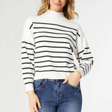 Neve Stripe Mock Neck Sweater