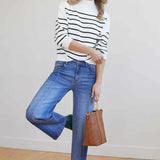 Neve Stripe Mock Neck Sweater