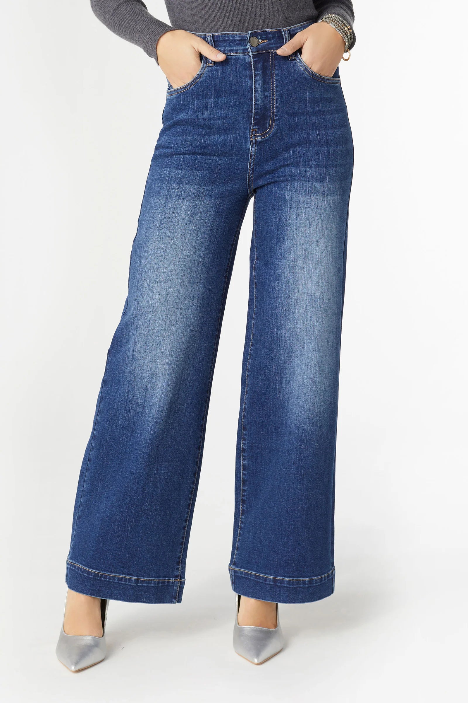 Everstretch High Rise Wide Leg Jeans