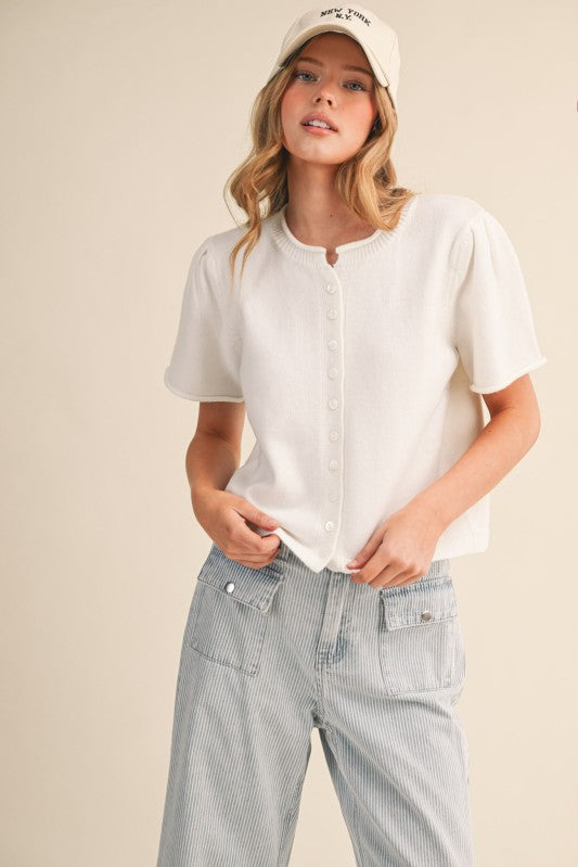 Short Sleeve Sweater Cardigan