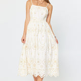 Square Neck Sleeveless Midi Dress