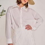 Crochet Collar Detailed Shirt