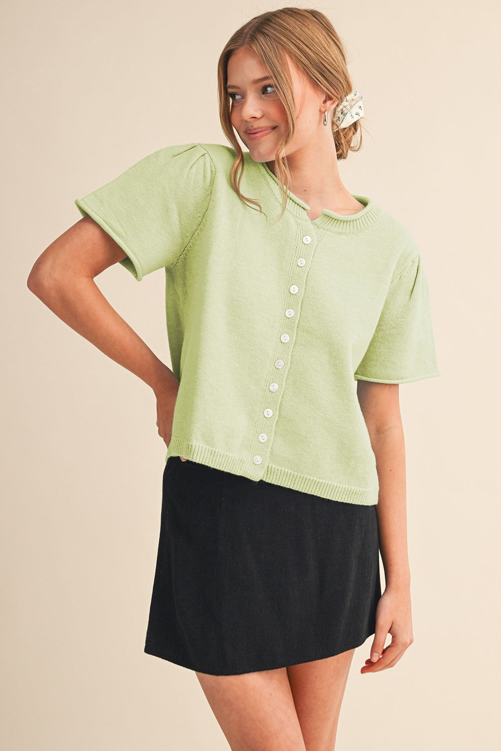 Short Sleeve Sweater Cardigan