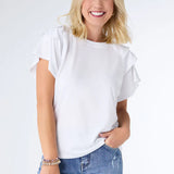 Mandy Cap Sleeve Ruffle Tee