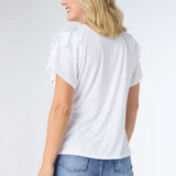Mandy Cap Sleeve Ruffle Tee