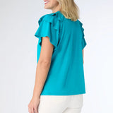 Mandy Cap Sleeve Ruffle Tee
