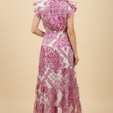 Paisley Print Tiered Maxi Dress