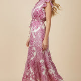 Paisley Print Tiered Maxi Dress