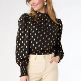 Darina Metallic Dot Blouse