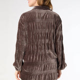 Candus Pleated Velour Top