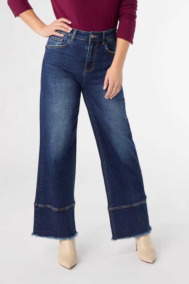 Ever Stretch Wide Leg with Raw Wide Hem
