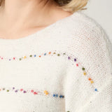 Bonnie Sequin Mini-Pom Boatneck Sweater