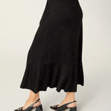 Canyon Faux Suede Skirt with Ruffle