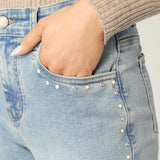 EverStretch Baby Bootcut with Pearl Stud Side Detail