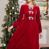 Jena Bow Velvet Midi