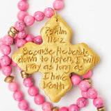 Bright Pink Jade W/ Lydia Cross
