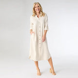 Keira Long Sleeve Dress with Back Button Detail