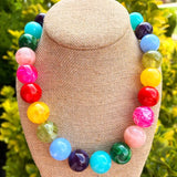 New Multi Color Bauble Necklace