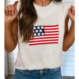 American Flag Sweater Tank