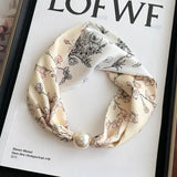 Pearl Silk Scarf Necklace