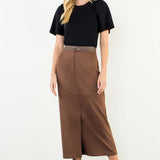 Amy Suede Pencil Skirt