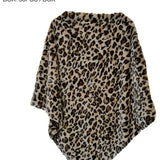 Faux Fur  Leopard Poncho