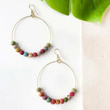 Kantha Beaded Hoops