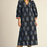 Contrast Accent Midi Dress