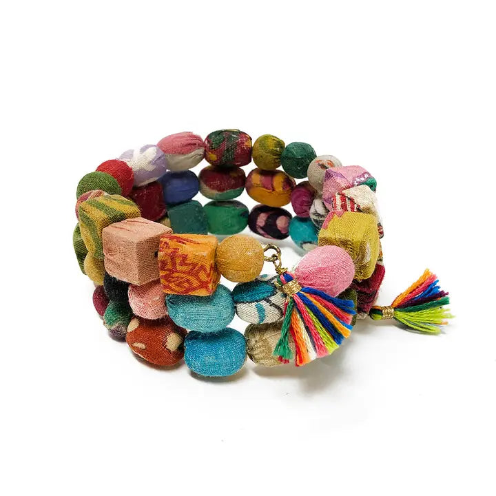 Kantha Spiral Shaped Bracelet