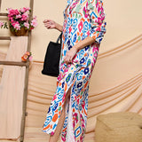 Long Sleeve Print Shirt Dress