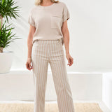 Bengaline Stripe Pull On Capri Pants
