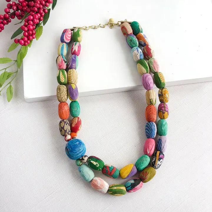 Kantha Focal Necklace